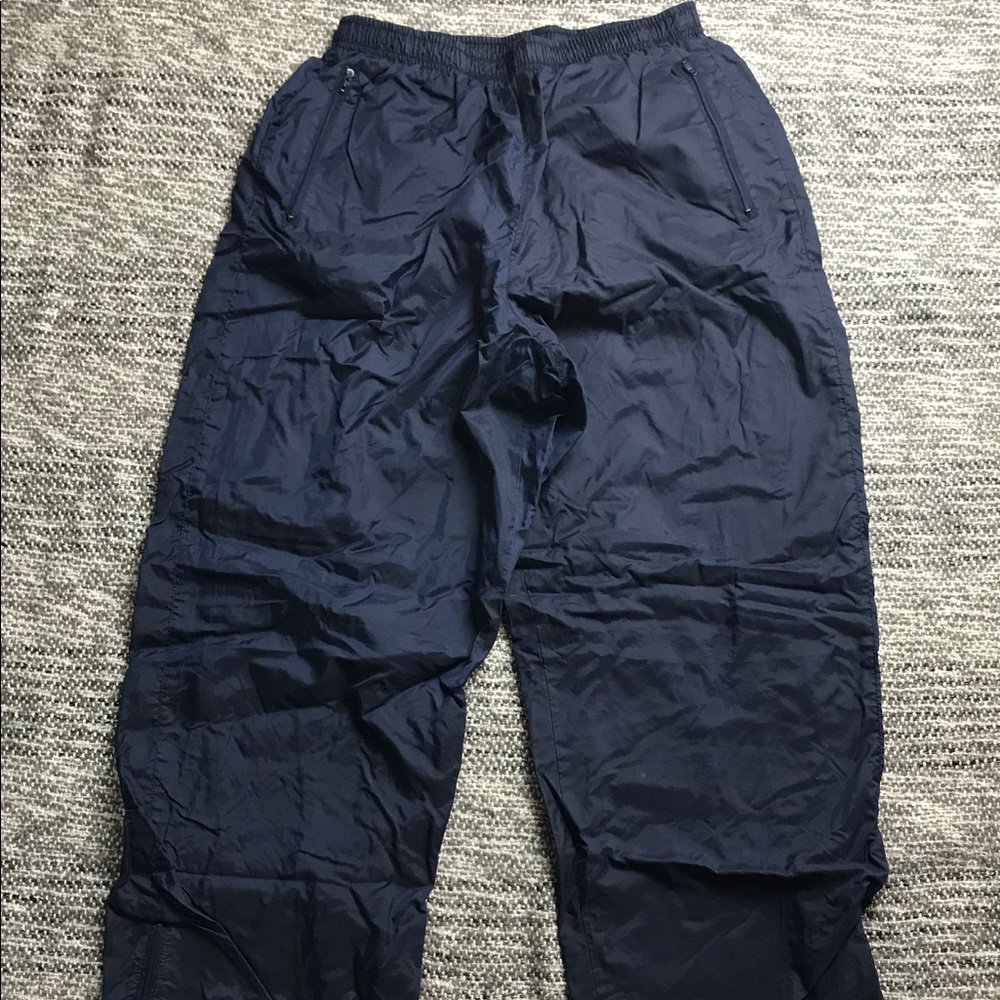 Nike Navy Blue Lined Windbreaker Athletic Pants